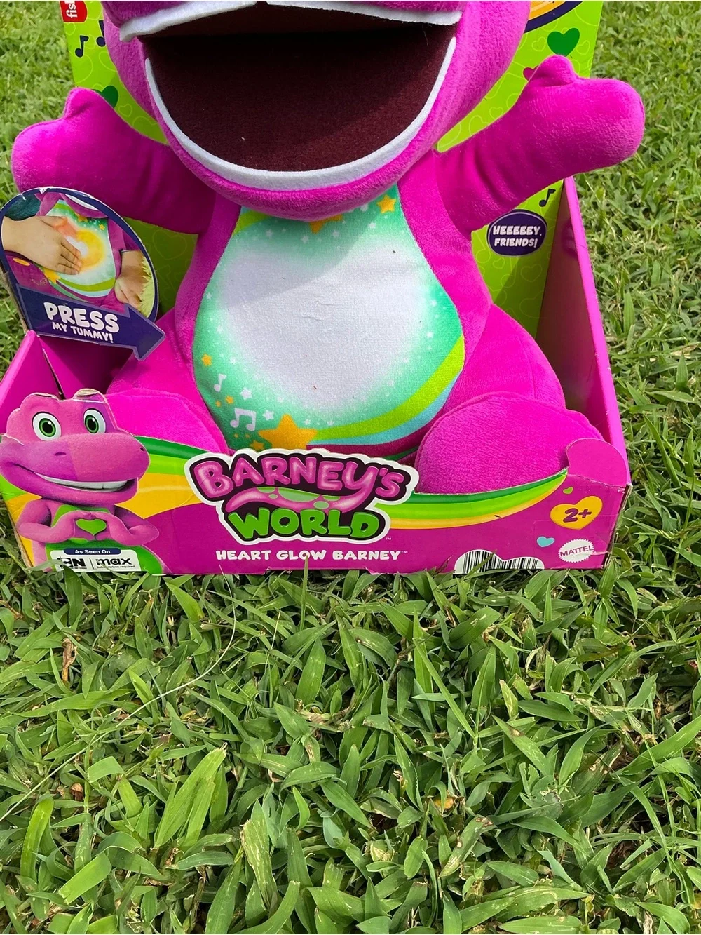 Fisher-Price Barney's World Heart Glow Plush - Bright Pink & White